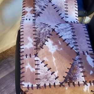Western Brazilian Laced Cowhide (Gaucho) Runner L82.5" W13.5"